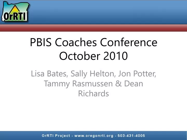 pbis coaches conference october 2010