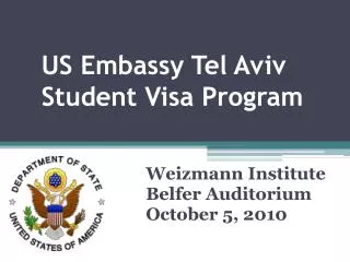 US Embassy Tel Aviv Student Visa Program
