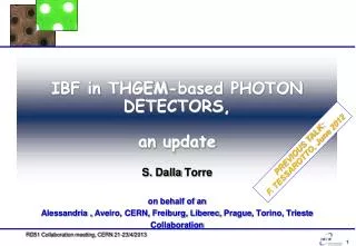 IBF in THGEM-based PHOTON DETECTORS, an update