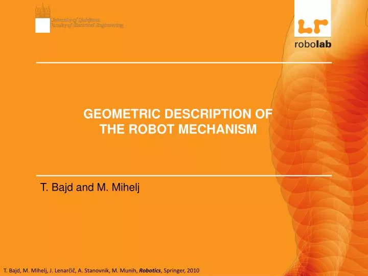 geometric description of the robot mechanism