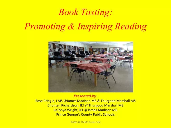 book tasting promoting inspiring reading
