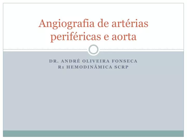 angiografia de art rias perif ricas e aorta