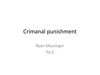 Crimanal punishment