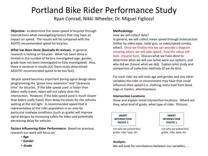portland bike rider performance study ryan conrad nikki wheeler dr miguel figliozzi