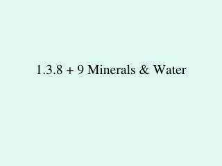 1.3.8 + 9 Minerals &amp; Water