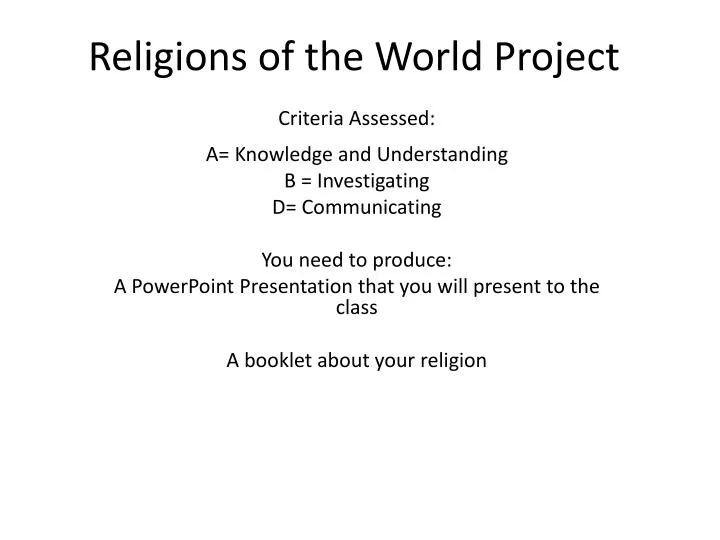 religions of the world project