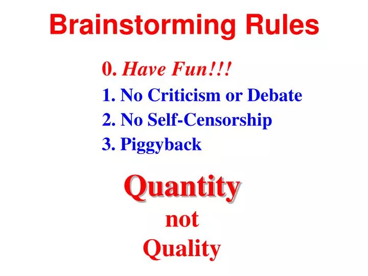 brainstorming rules