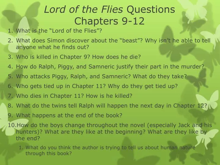 lord of the flies questions chapters 9 12