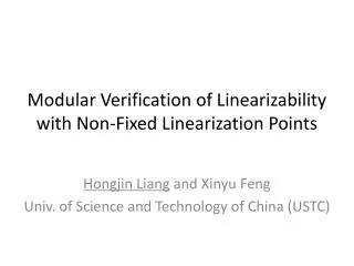 Modular Verification of Linearizability with Non-Fixed Linearization Points