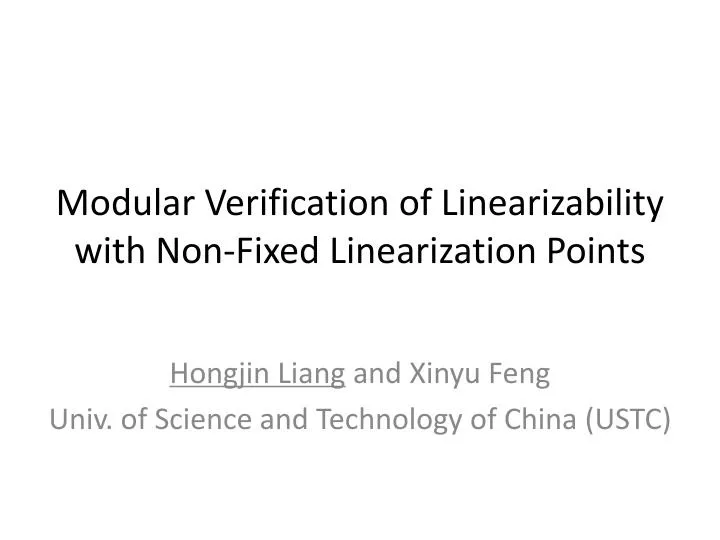 modular verification of linearizability with non fixed linearization points