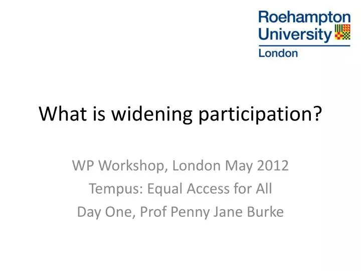 what is widening participation