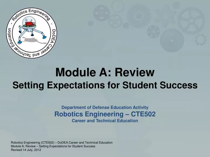 module a review setting expectations for student success