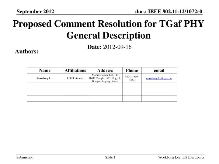 proposed comment resolution for tgaf phy general description