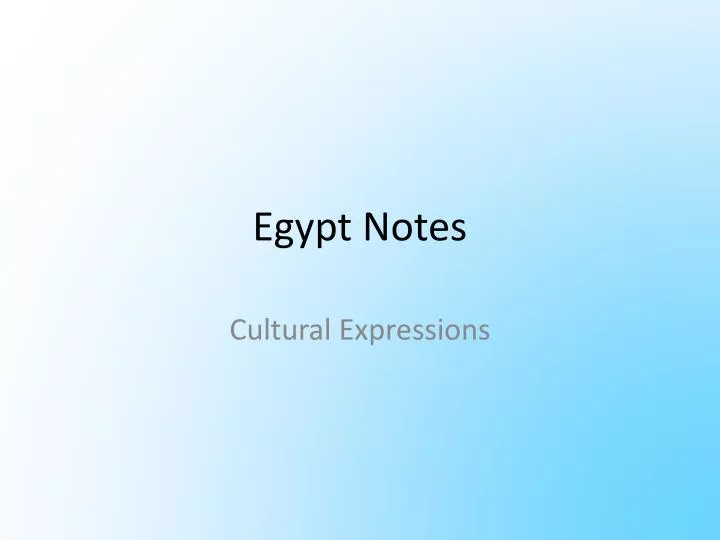 egypt notes