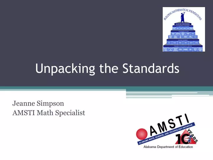 unpacking the standards