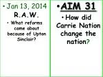 The Impact of Upton Sinclair and Carrie Nation on American Reform Movements - slide 1