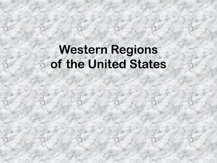 western regions of the united states