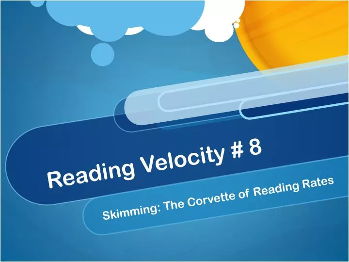 reading velocity 8