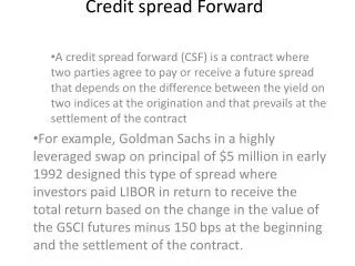 Credit spread Forward