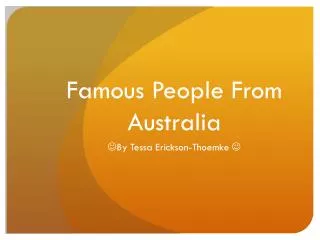 Famous People From Australia