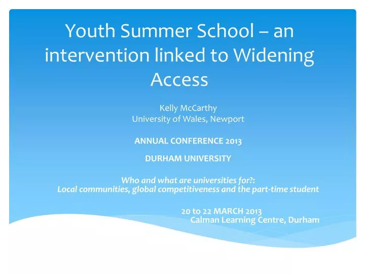 youth summer school an intervention linked to widening access