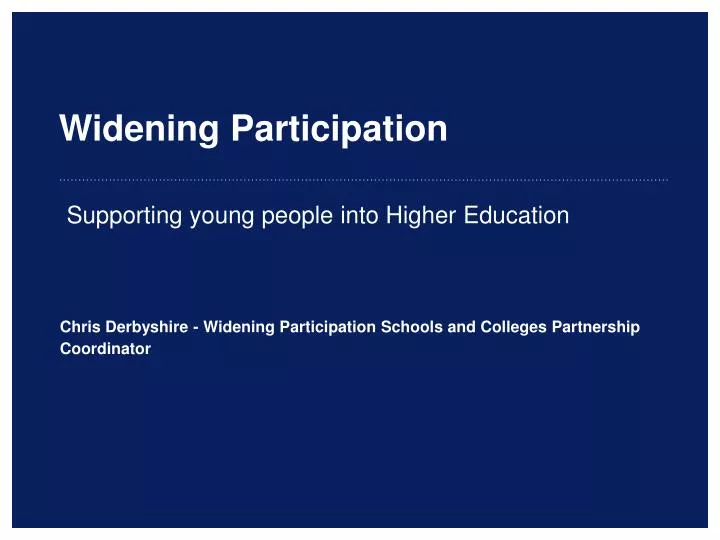 widening participation