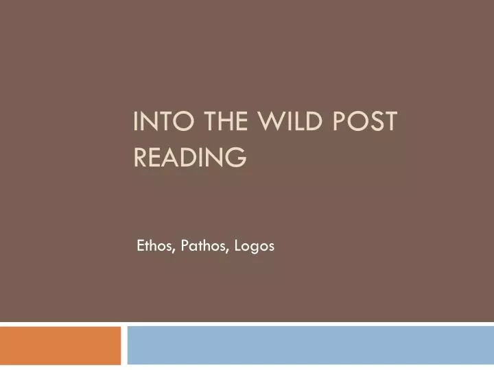 into the wild post reading