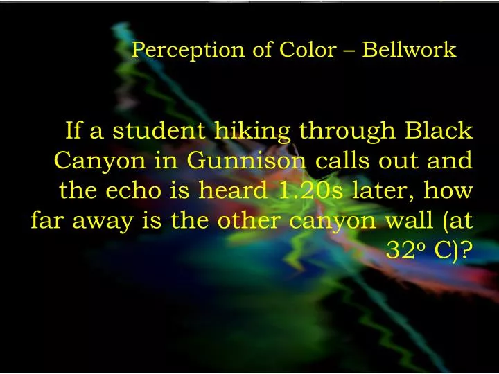 perception of color bellwork