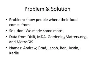Problem &amp; Solution