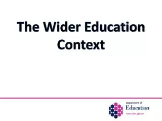 The Wider Education Context
