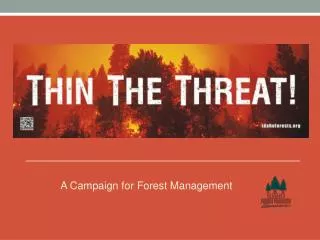 A Campaign for Forest Management