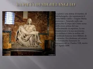 la piet di michelangelo