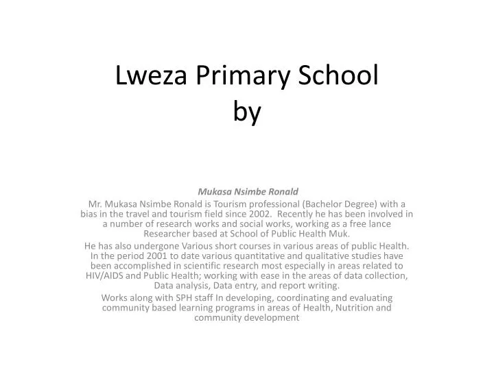 lweza primary school by