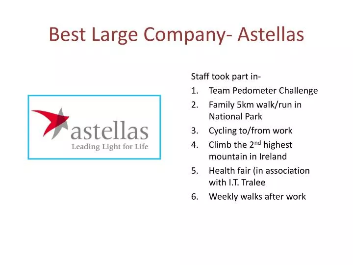 best large company astellas