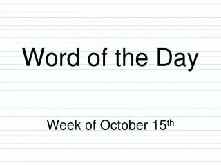 word of the day