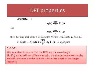 DFT properties