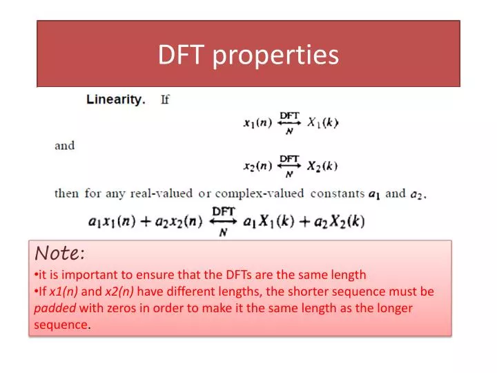 dft properties