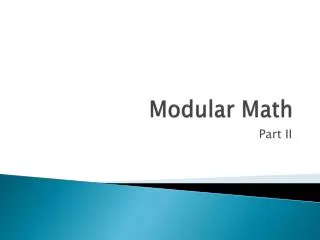 Modular Math
