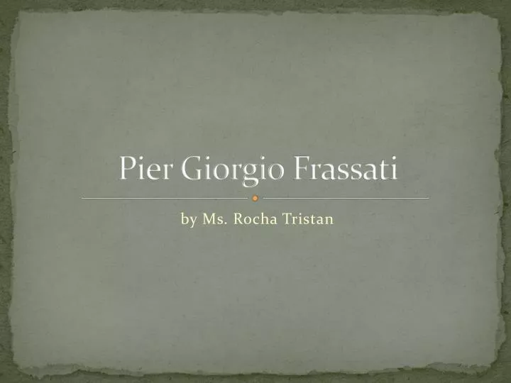 pier giorgio frassati