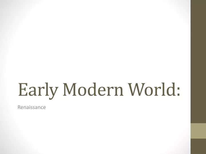 early modern world