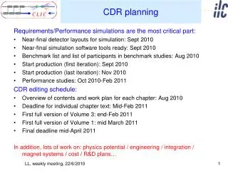 CDR planning