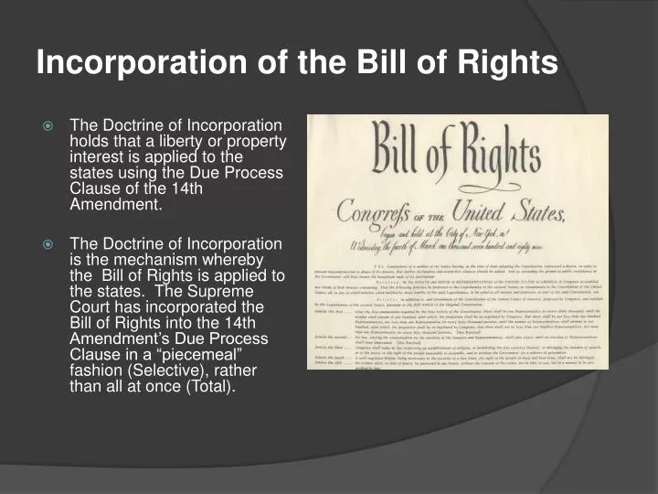 incorporation of the bill of rights
