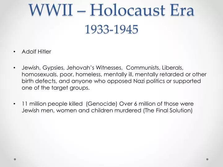 wwii holocaust era 1933 1945