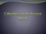 7 Wonders of the Ancient World