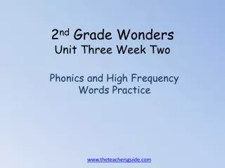 2 nd Grade Wonders Unit Three Week Two