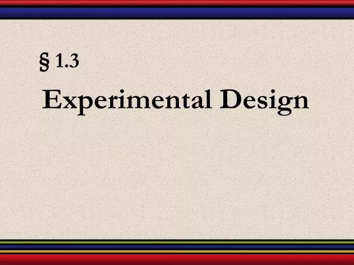 experimental design