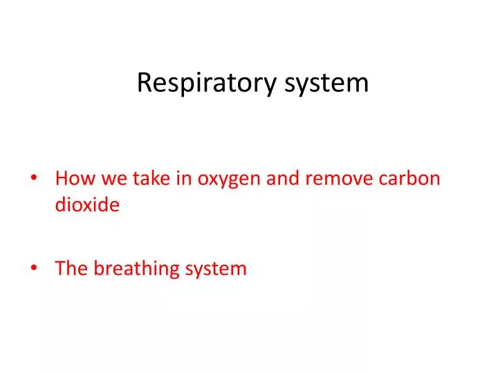 respiratory system