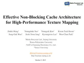 Effective Non-Blocking Cache Architecture for High-Performance Texture Mapping