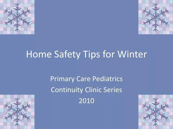 home safety tips for winter