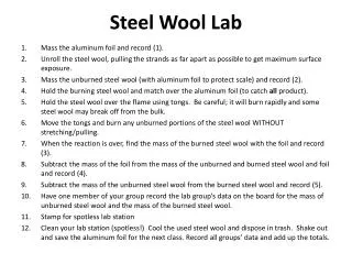 Steel Wool Lab